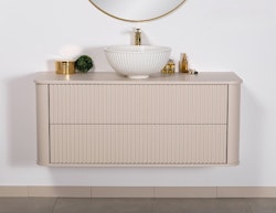 OLIVIA 120cm sandfarge skap med servant