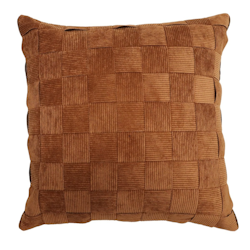 Check kuddfodral cognac