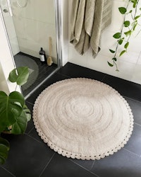 Rimini rund badrumsmatta sand