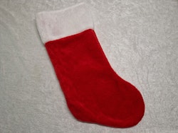 Rød julestrømpe med navn