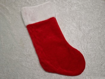 Rød julestrømpe med navn