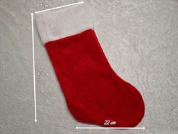 Rød julestrømpe med navn