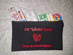 Svart canvas zipper mappe
