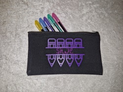 Svart canvas zipper mappe