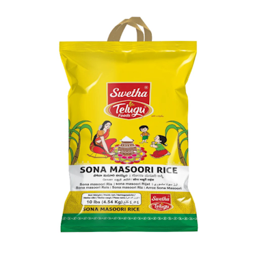 Telugu Foods Sona Masoori Rice - 4.54kg