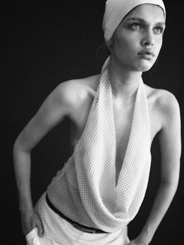 Dotted halter neck