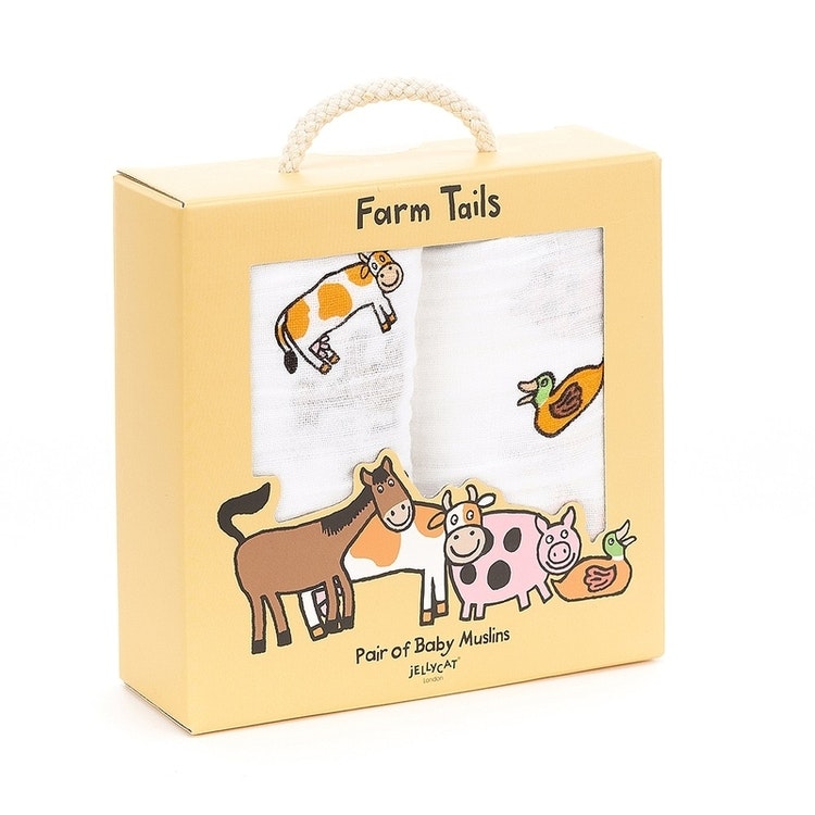 Farm Tails Muslinsfilt 2-pack