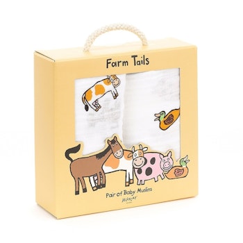 Farm Tails Muslinsfilt 2-pack