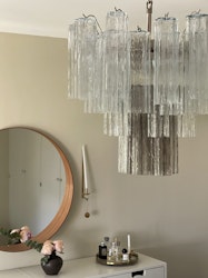 Muranolampa • TUBULAR• MEDIUM • klart & grått glas.