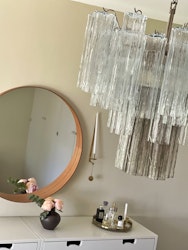 Muranolampa • TUBULAR• MEDIUM • klart & grått glas.