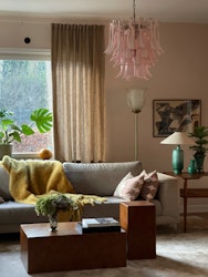 Pink Murano Glass Chandelier in the style of Mazzega - Large size.