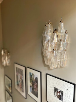 Muranolampa • 'SEDICI' • klart glas.