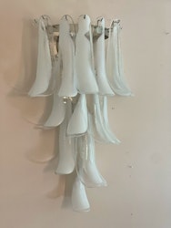 Pair of Murano Wall Lamps in white.