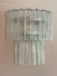 Murano Wall Lamp 'TUBULAR' small size in Clear glass.