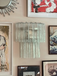 Murano Wall Lamp 'TUBULAR' small size in Clear glass.