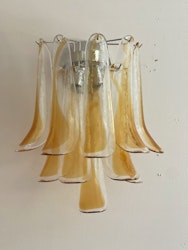 Pair of Murano Wall Lamps in amber & clear