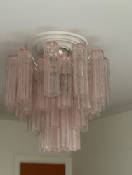 Muranolampa • TUBULAR• MEDIUM • rosa • KORT! höjd 58 cm.