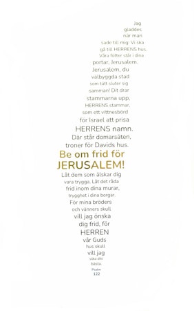 A3-poster med guldtryck: Psalm 122