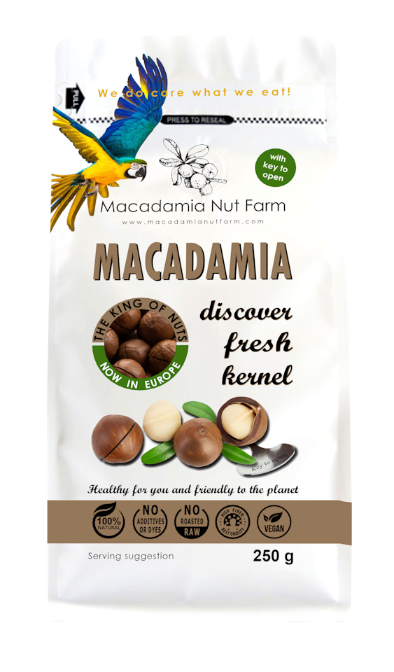 Macadamianötter i skal 80g