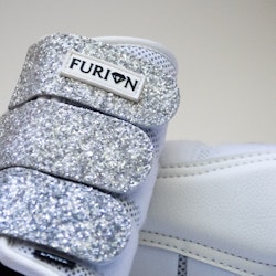 FURION | Glitter meshbenskydd - Vit/silver