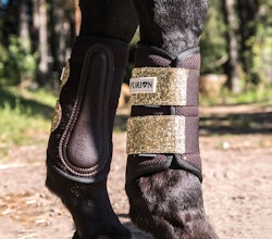 FURION | Meshbenskydd med glitter, brun/guld