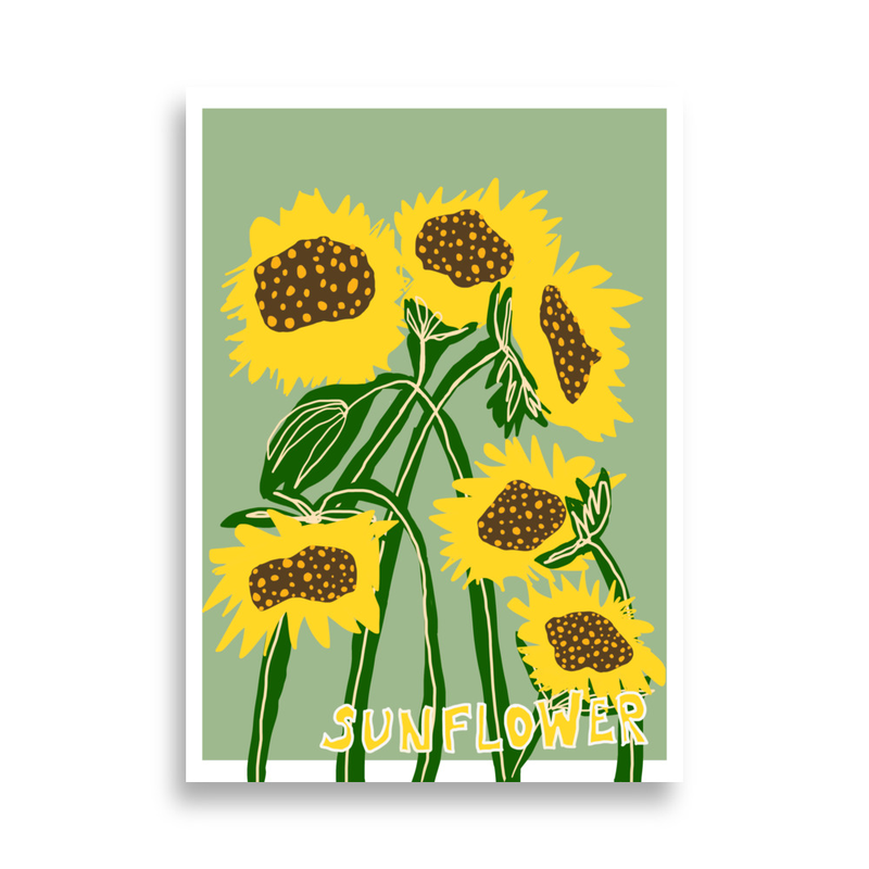Sunflower Green Poster 50x70cm - 50×70 cm