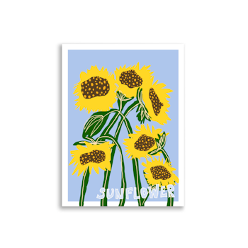 Sunflower Poster Blue - 30×40 cm
