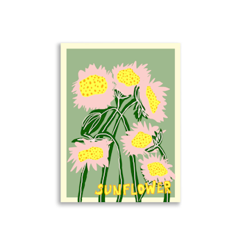Sunflower Poster Pink - 30×40 cm