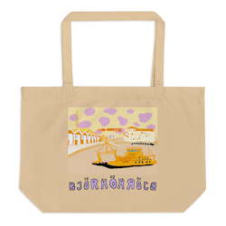 Björkö Sunrise Large Organic Tote Bag - Oyster - One size