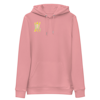 Eco Friendly Unisex Regular Fit Hoodie, Raspberry pink Small print in front All Happy Animals in Back