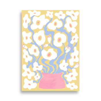 White & Gold Poppies - 50×70 cm