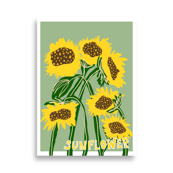 Sunflower Green Poster  - 50×70 cm