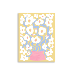 White & Gold Poppies Poster