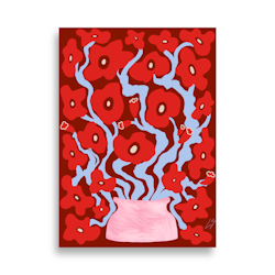 Red Red Poppies Poster