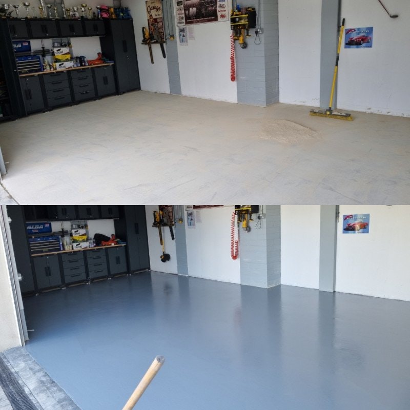 Medelgrått epoxigolv | Garage