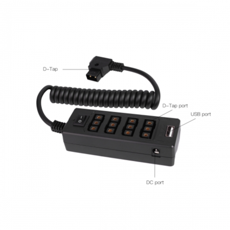 D-Tap splitters 100cm Multifunctional D-Tap Adapter Cable for V Mount Battery with USB Interface DC port