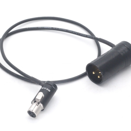 0.5m Short flat XLR 3-pin male to mini TA3F XLR female right-angle audio cable with flat cover XLR
