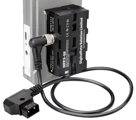 Dual-Side Sony NPF Dummy Battery with Type-C&D-Tap Input to 5525 Lock Cable