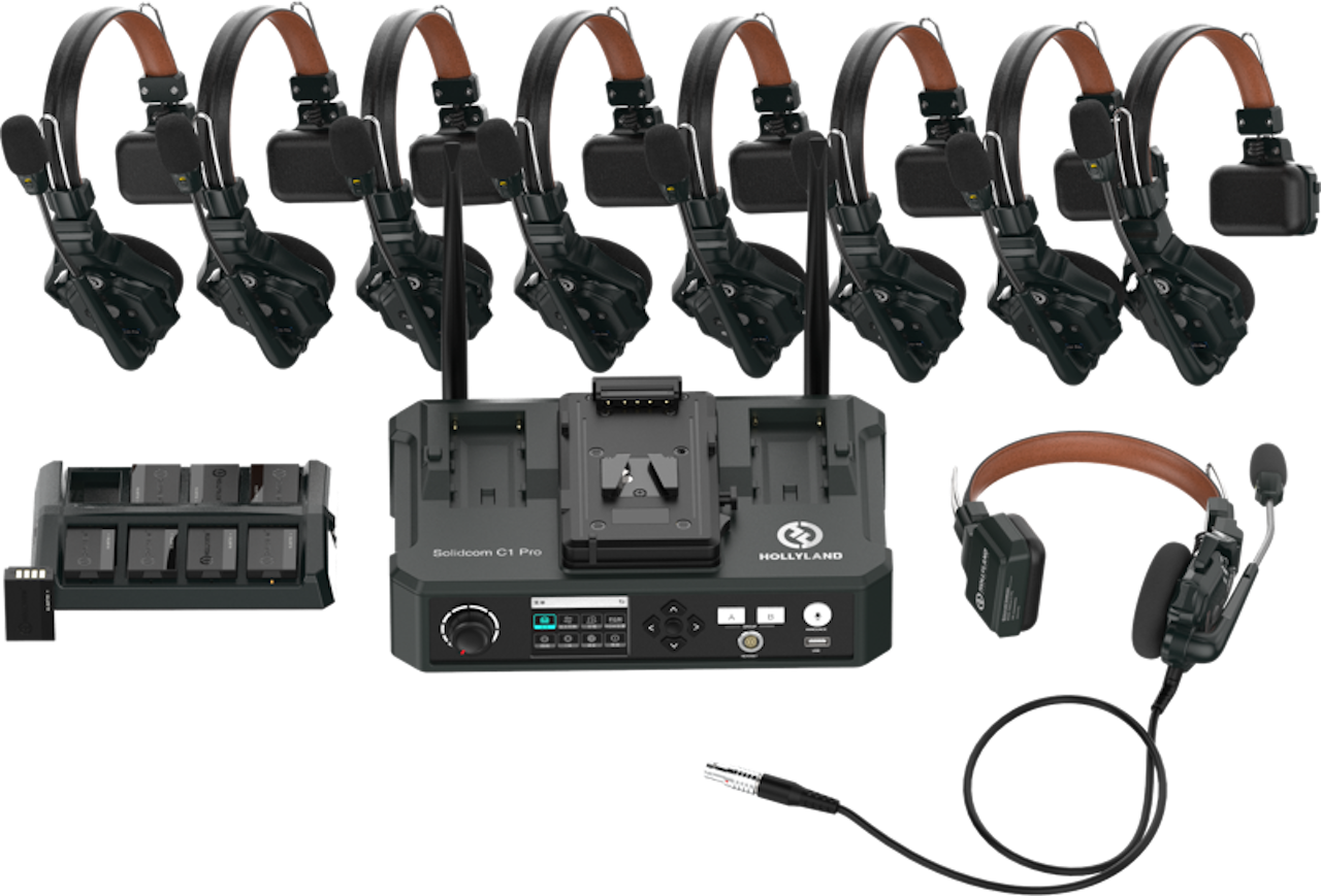 Hollyland Solidcom C1 Pro  Wireless Intercom System with 8 ENC headsets with Hub Station