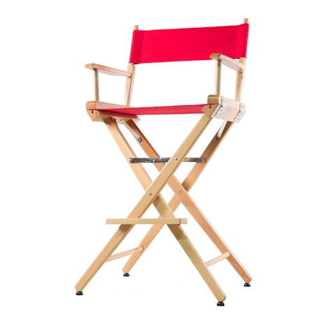Filmcraft Pro Series Director Chair TALL natural - RED canvas