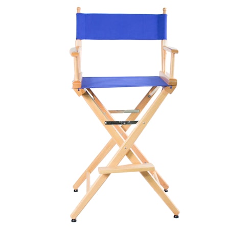 Filmcraft Pro Series Director Chair TALL natural - BLUE canvas
