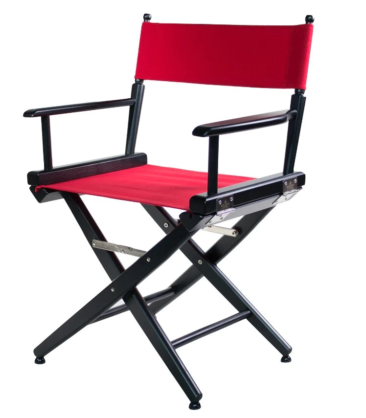 Filmcraft Pro Series Director Chair SHORT black - RED canvas