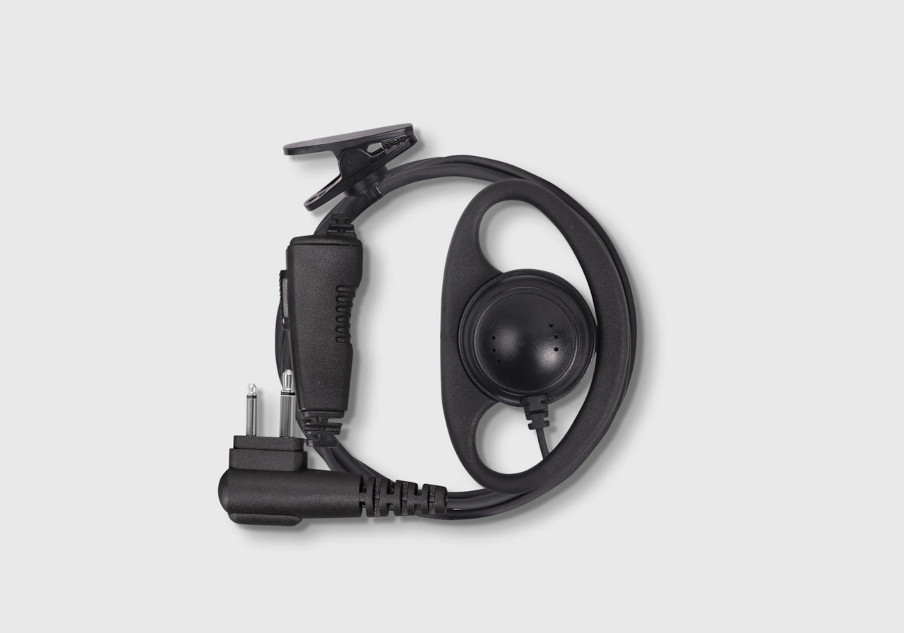 On Set Headsets D-Hook, Black for Kenwood, D-shaped ear hook with double line PTT, Professional, discrete and comfortable, Flexible ear hanger, Clear sound with minimized external chatter.Introducing