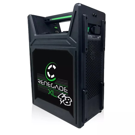 CORE RENEGADE XL Mobile Power Station, 1376wh Li-ion battery system, Dual 48v outputs, 2x ptap and USB Color OLED Display and  includes IEC Power Cable for internal charger