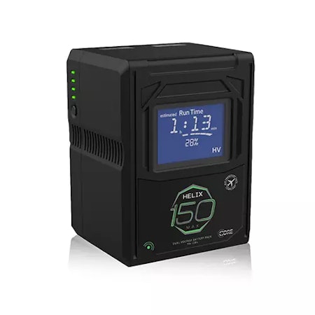 CORE Helix150max, 14.4v/28.8v, 147wh V-mount battery pack, LCD and w/ ptap and USB, V-mt, 20A Max Load