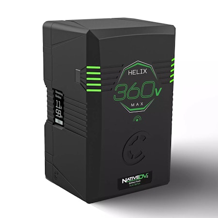 CORE Helix360max, 14.4v/28.8v, 367wh V-mount battery pack, LCD and w/ ptap and USB, , 20A Max Load