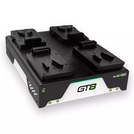 CORE GT8 Four position charger, 4A Native Dual Voltage Simultaneous SUB60 rapid charge, For V-mt Helix Max Includes IEC Power Cable