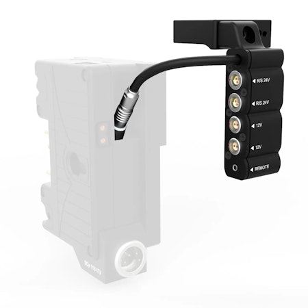 CORE PMC Burano IO Module extension for #PMC-BUR units.  Offers two 2pin 12v, 3A output, two 3pin 24v, 3A Output with R/S Loop thru.  Remote pass thru and CTRL connection.  Compatible with all Burano