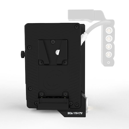CORE Power Management Control V-mount to V-mount Plate adapter. Works with Sony Burano and Sony Venice/2 HRS 4pin 12v output, USBCPD output,  with 2 ptaps and  Screen Display, DC 11-17v 4p XLR input f