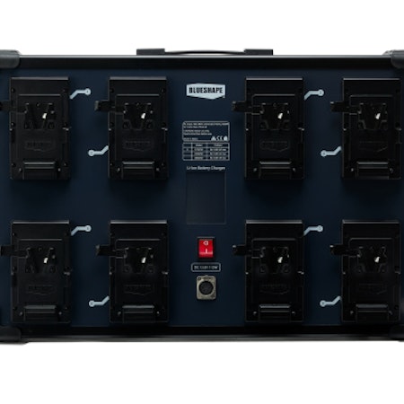 BLUESHAPE NEW Studio charger VLOCK batteries , WALL MOUNTING. Charges 8 batteries simultaneous. LCD info